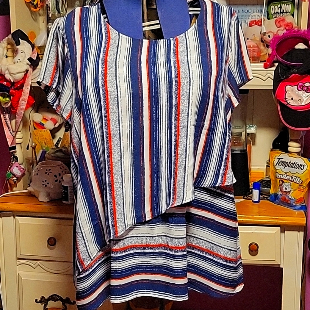 Sejour 20w red,white,blue blouse